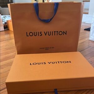 Louis Vuitton Orange Shopping Bag and Box